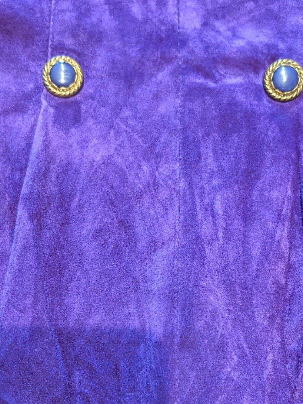 VTG 80s The Leather Ranch Purple Suede Pinafore Overall Dress Small Whimsigoth - Picture 2 of 5